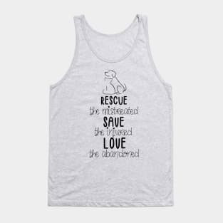 RESCUE SAVE LOVE (in black) Tank Top